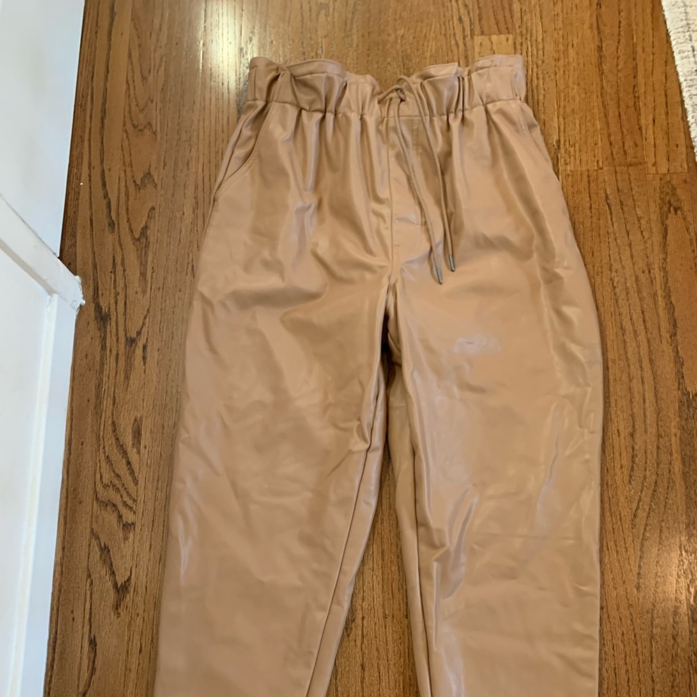 Abercrombie faux leather joggers